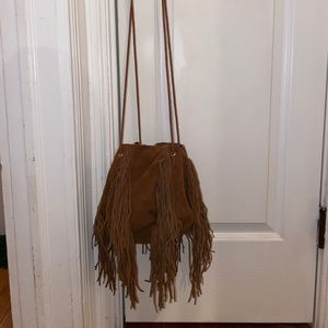 Suede Fringe Crossbody